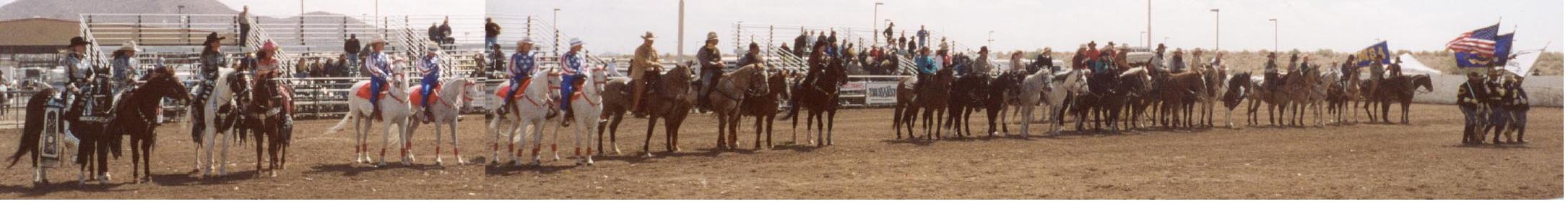 Lineup of Mounted Shooters & Buffalo Soldier Color Guard