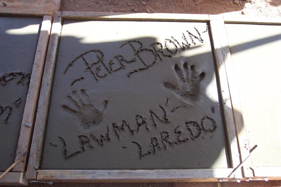 Peter Brown immortalized in cement